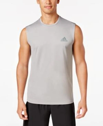 Shop Adidas Originals Adidas Men's Climalite Sleeveless T-shirt In Medium Grey Heather