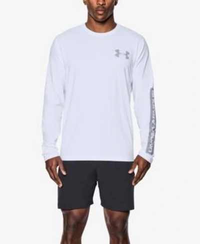 Shop Under Armour Men's Charged Cotton Long-sleeve T-shirt In White