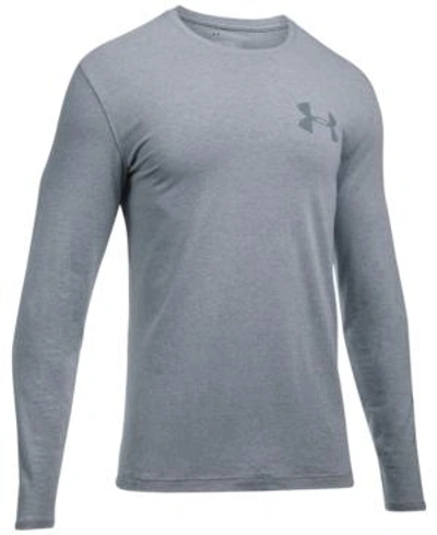 Shop Under Armour Men's Charged Cotton Long-sleeve T-shirt In Grey