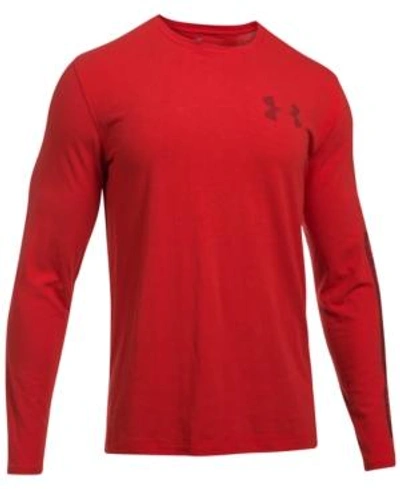 Shop Under Armour Men's Charged Cotton Long-sleeve T-shirt In Red