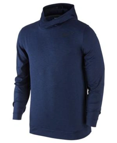 Shop Nike Men's Breathe Training Hoodie In Binary Blue