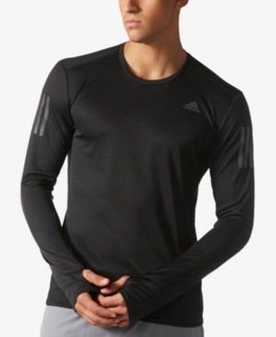 Shop Adidas Originals Adidas Men's Climalite Long-sleeve Response Running Top In Black