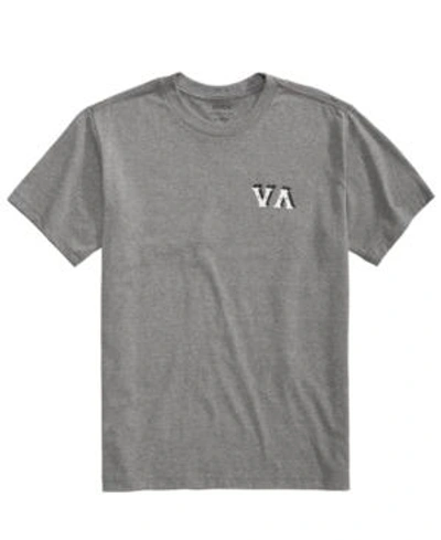 Shop Rvca Men's Dash Logo Graphic-print T-shirt In Ash Heather