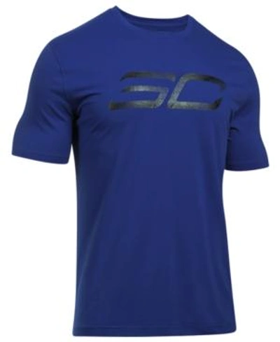 Shop Under Armour Men's Steph Curry Logo Charged Cotton T-shirt In Royal