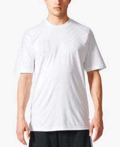 Shop Adidas Originals Adidas Men's Climalite Printed Soccer Shirt In White