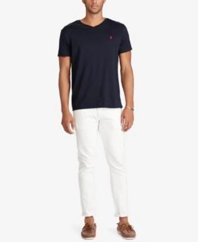 Shop Polo Ralph Lauren Men's Core Medium-fit V-neck Cotton Jersey T-shirt In Ink