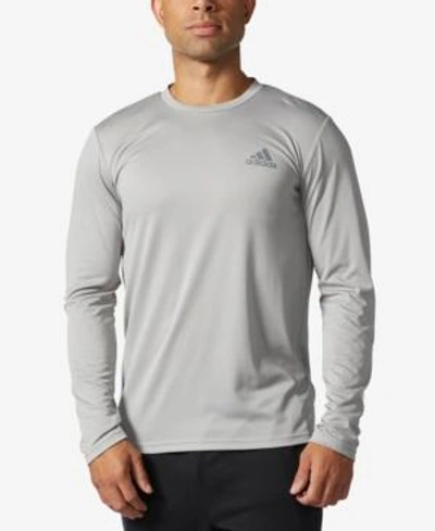 Shop Adidas Originals Adidas Men's Climalite Long-sleeve T-shirt In Grey Heather