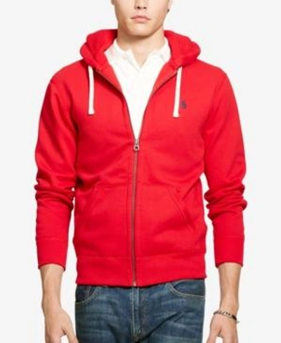 Shop Polo Ralph Lauren Men's Signature Fleece Hoodie In Red