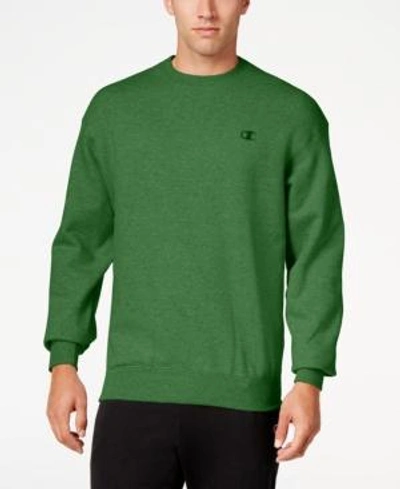 Shop Champion Men's Powerblend Fleece Sweatshirt In Dark Green