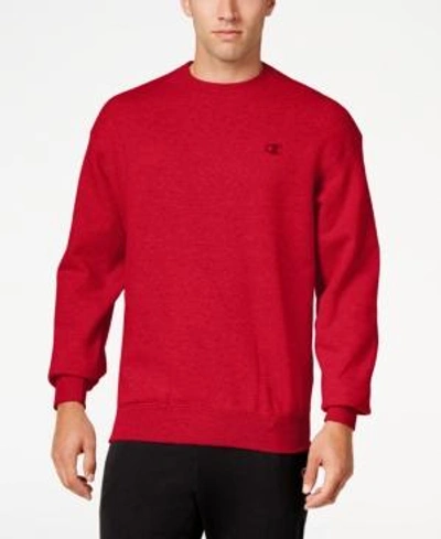 Shop Champion Men's Powerblend Fleece Sweatshirt In Team Red