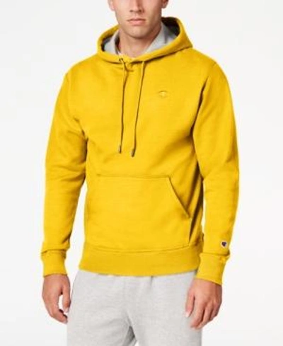 Shop Champion Men's Powerblend Fleece Hoodie In Team Gold