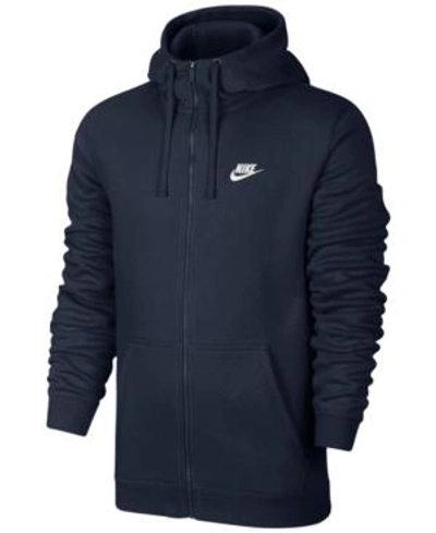 Shop Nike Men's Fleece Zip Hoodie In Obsidian