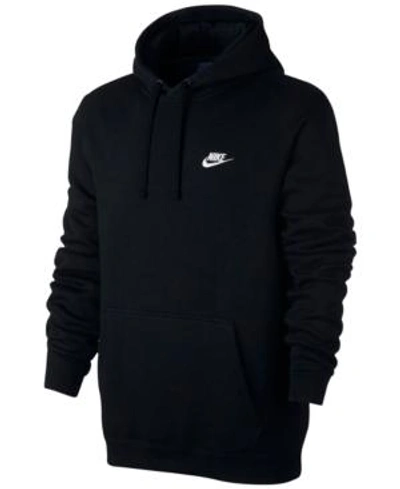 Shop Nike Men's Pullover Fleece Hoodie In Black