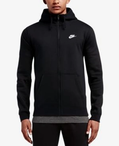 Shop Nike Men's Fleece Zip Hoodie In Black