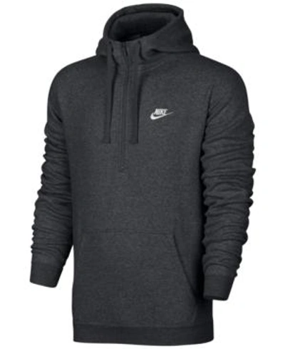 Shop Nike Men's Half-zip Hoodie In Charcoal Heather