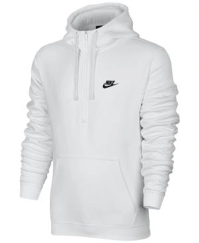 Shop Nike Men's Half-zip Hoodie In White