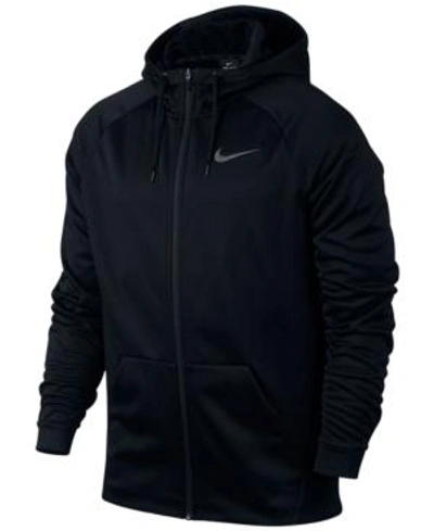 Shop Nike Men's Full-zip Therma Hoodie In Black