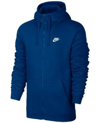 Shop Nike Men's Fleece Zip Hoodie In Blujay