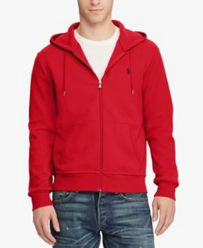 Shop Polo Ralph Lauren Men's Double-knit Full-zip Hoodie In Ralph Red