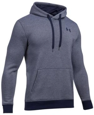 Shop Under Armour Men's Fitted Rival Fleece Hoodie In Midnight Navy