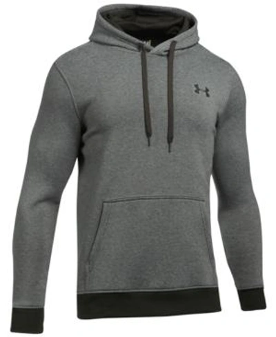 Shop Under Armour Men's Fitted Rival Fleece Hoodie In Grey