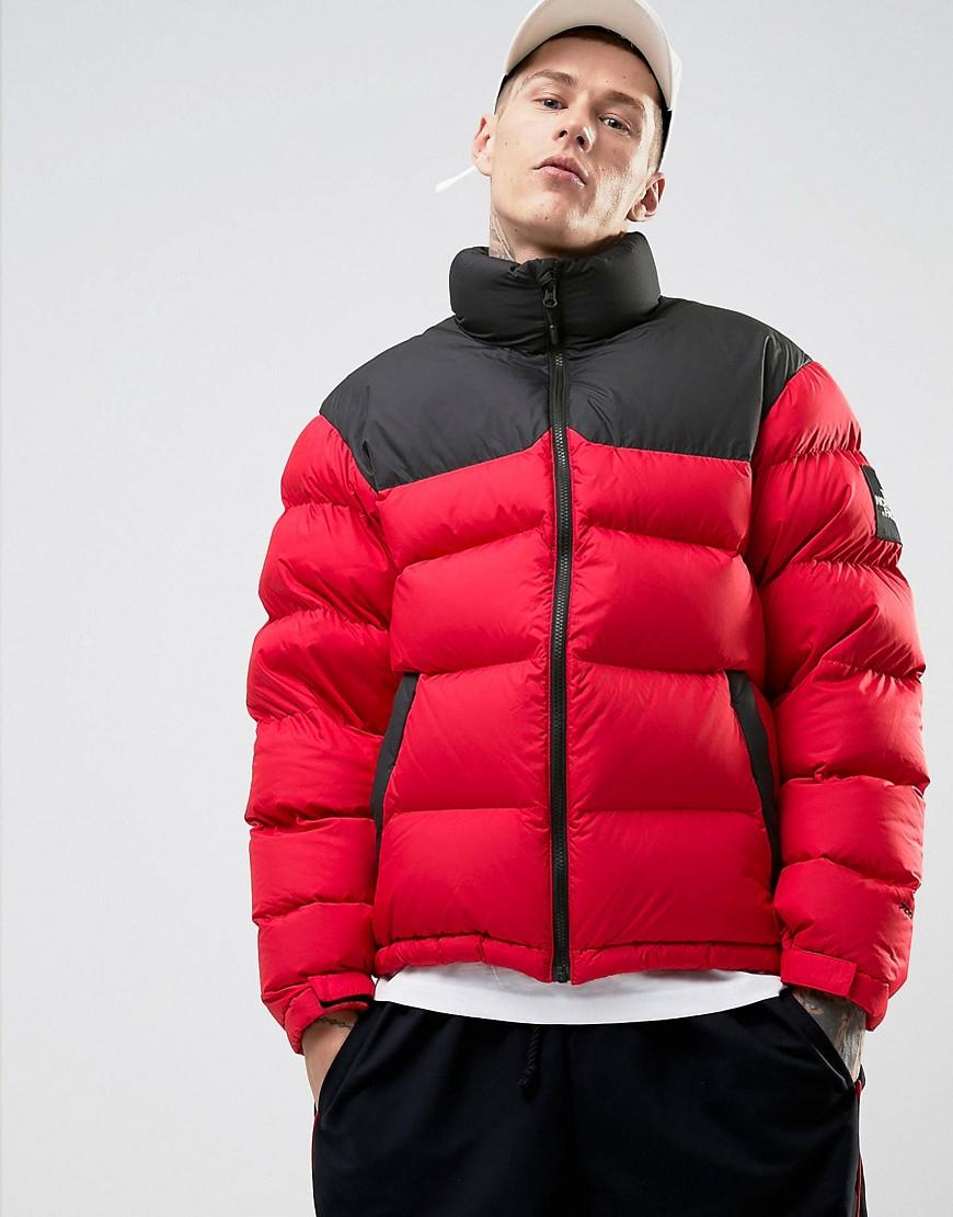 the north face jacket red black