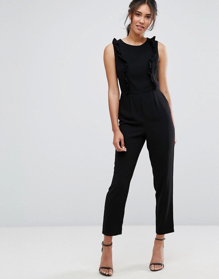 New Look Ruffle Jumpsuit - Black | ModeSens