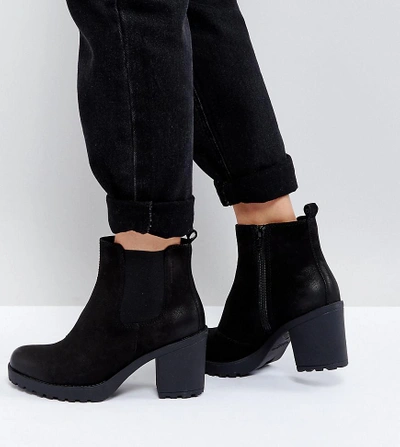 Grace Black Leather Ankle Boots - Black |