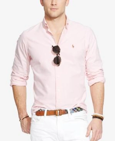 Shop Polo Ralph Lauren Men's Classic Fit Long Sleeve Oxford Shirt In Pink
