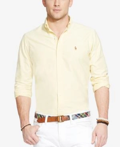Shop Polo Ralph Lauren Men's Classic Fit Long Sleeve Oxford Shirt In Yellow