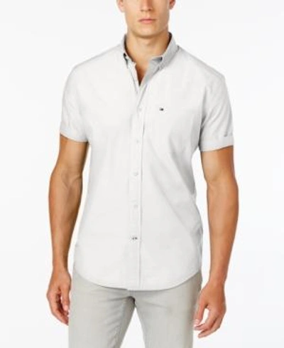 Shop Tommy Hilfiger Men's Maxwell Short-sleeve Button-down Classic Fit Shirt, Created For Macy's In Classic White
