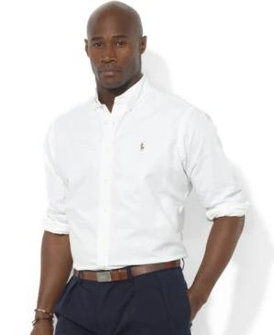Shop Polo Ralph Lauren Men's Big & Tall Classic Fit Long-sleeve Oxford Shirt In White