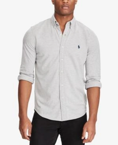 Shop Polo Ralph Lauren Men's Classic Fit Cotton Mesh Shirt, Created For Macy's In Spring Heather