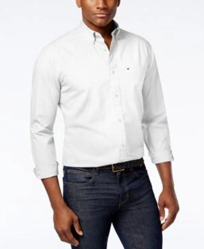 Tommy Hilfiger Capote Mens Woven Classic Fit Button-down Shirt In Bright White
