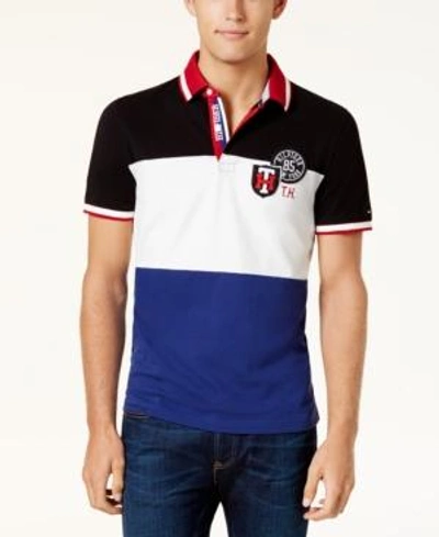 Shop Tommy Hilfiger Men's Kirk Colorblock Patch Classic-fit Polo In Black