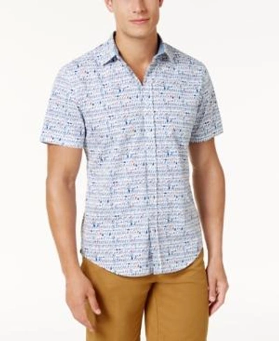 Shop Tommy Hilfiger Men's Custom-fit Script-print Shirt In Bright White