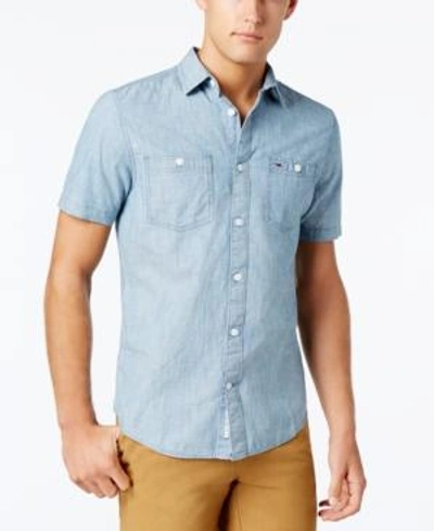 Shop Tommy Hilfiger Men's Classic-fit Light Chambray Shirt
