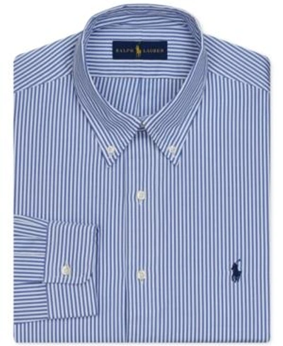 Shop Polo Ralph Lauren Pinpoint Oxford Blue Stripe Dress Shirt