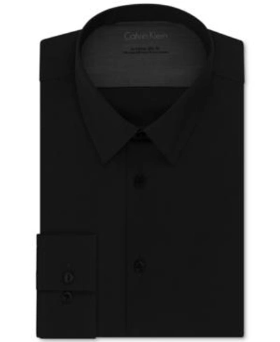 Shop Calvin Klein X Men's Extra Slim-fit Stretch Dress Shirt In Black