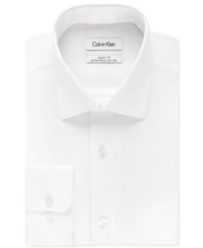 Calvin Klein Men's Slim-fit Stretch Dress Shirt, Online Exclusive Created For Macy's In White