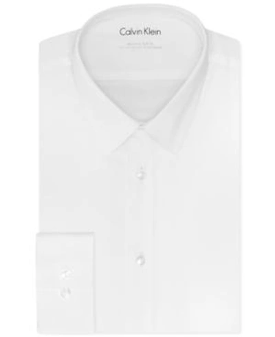 Shop Calvin Klein X Men's Tall Extra-slim Fit Stretch Solid Dress Shirt In White