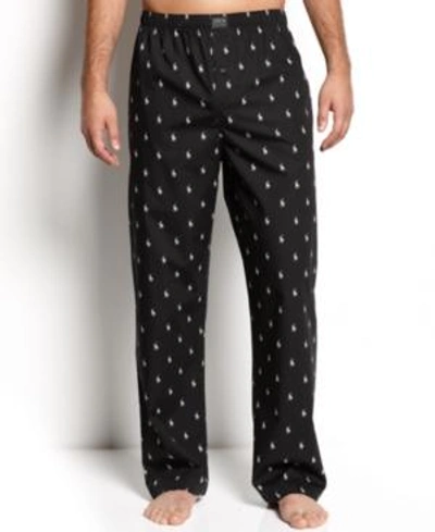 Shop Polo Ralph Lauren Men's Polo Player Pajama Pants In Black/white