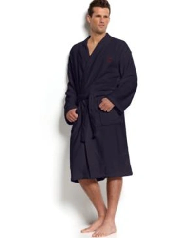 Shop Polo Ralph Lauren Men's Sleepwear Soft Cotton Kimono Velour Robe In Navy