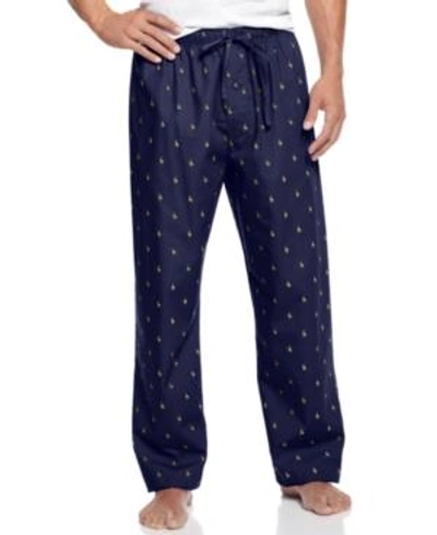 Shop Polo Ralph Lauren Big & Tall Men's Light Weight Pajama Pants In Navy/cream