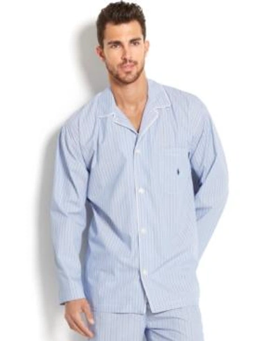 Shop Polo Ralph Lauren Big And Tall Blue Andrew Stripe Men's Pajama Top