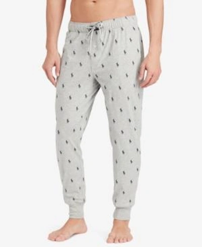 Shop Polo Ralph Lauren Men's Lightweight Cotton Logo Pajama Pants In Andover Heather