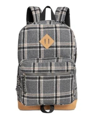 Shop Steve Madden Men's Dome Plaid Classic Backpack In Grey