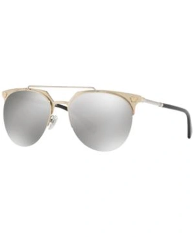Shop Versace Sunglasses, Ve2181 In Gold/grey Mirror