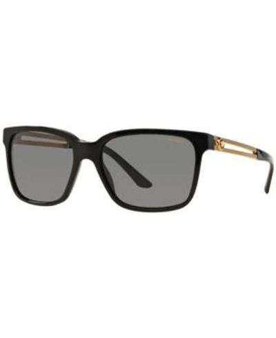 Shop Versace Polarized Sunglasses, Ve4307 58 In Black/grey Polar