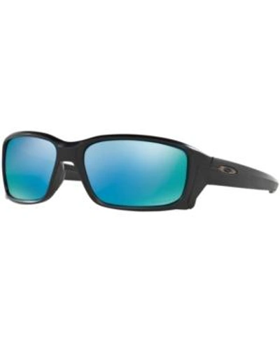 Shop Oakley Polarized Straightlink Prizm Deep Water Polarized Sunglasses, Oo9331 61 In Black Matte/blue Mirror Polar